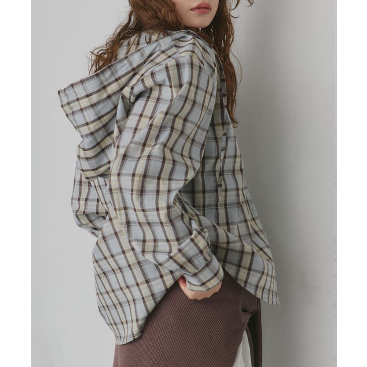 【2026SS新作】フード付きオーバーサイズチェックシャツ | ad thie | 詳細画像35 