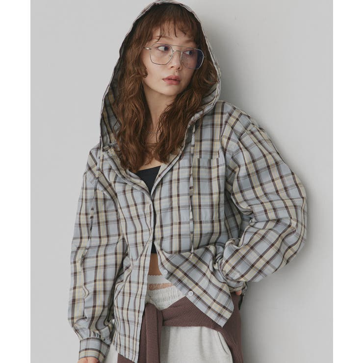 【2026SS新作】フード付きオーバーサイズチェックシャツ | ad thie | 詳細画像36 