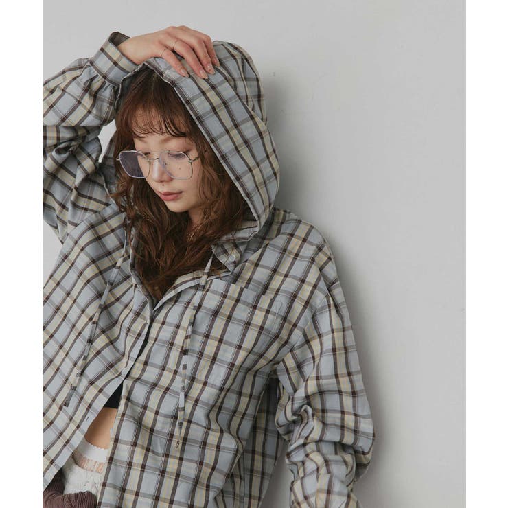 【2026SS新作】フード付きオーバーサイズチェックシャツ | ad thie | 詳細画像37 