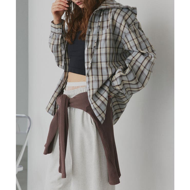 【2026SS新作】フード付きオーバーサイズチェックシャツ | ad thie | 詳細画像39 