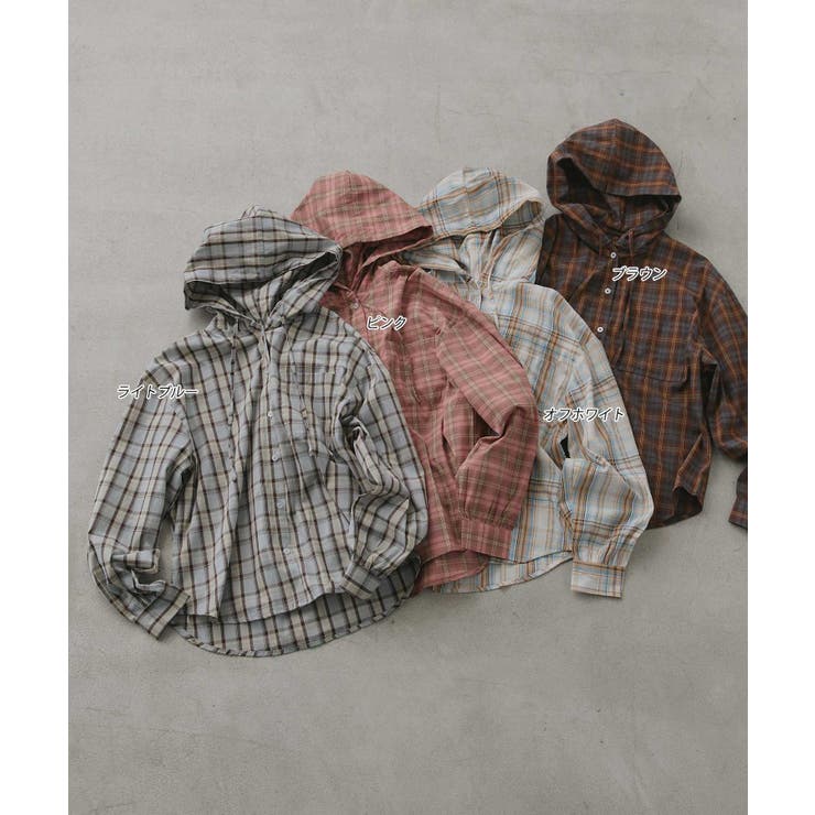 【2026SS新作】フード付きオーバーサイズチェックシャツ | ad thie | 詳細画像42 