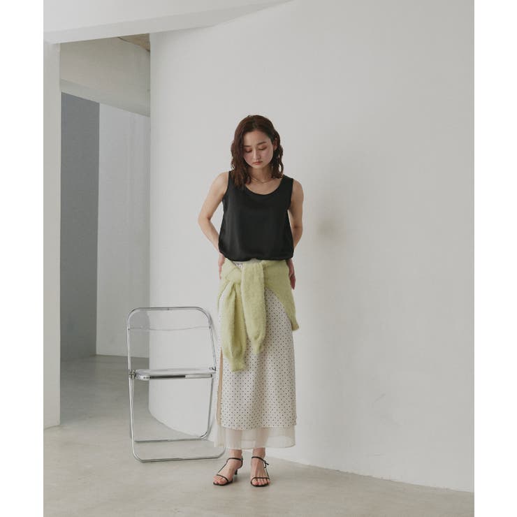 【2026SS新作】シルキーサテンクルーネックタンクトップ | ad thie | 詳細画像12 