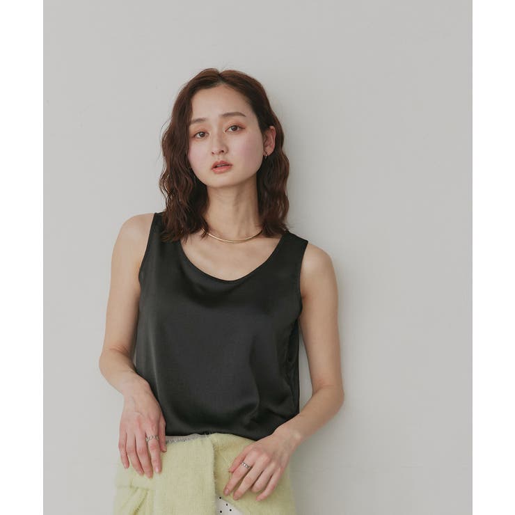 【2026SS新作】シルキーサテンクルーネックタンクトップ | ad thie | 詳細画像16 
