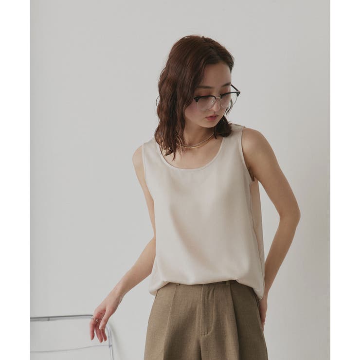 【2026SS新作】シルキーサテンクルーネックタンクトップ | ad thie | 詳細画像23 