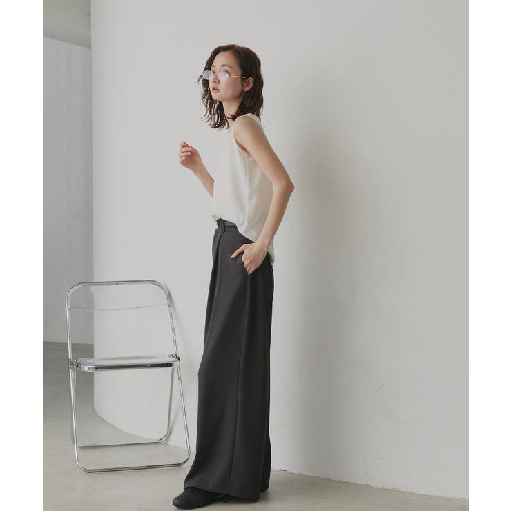 【2026SS新作】シルキーサテンクルーネックタンクトップ | ad thie | 詳細画像3 