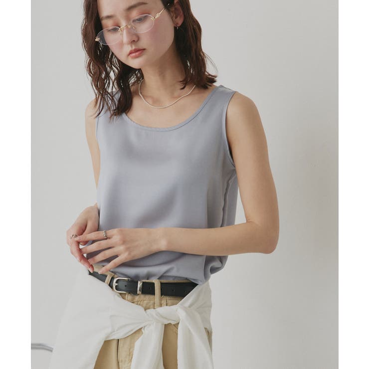 【2026SS新作】シルキーサテンクルーネックタンクトップ | ad thie | 詳細画像30 
