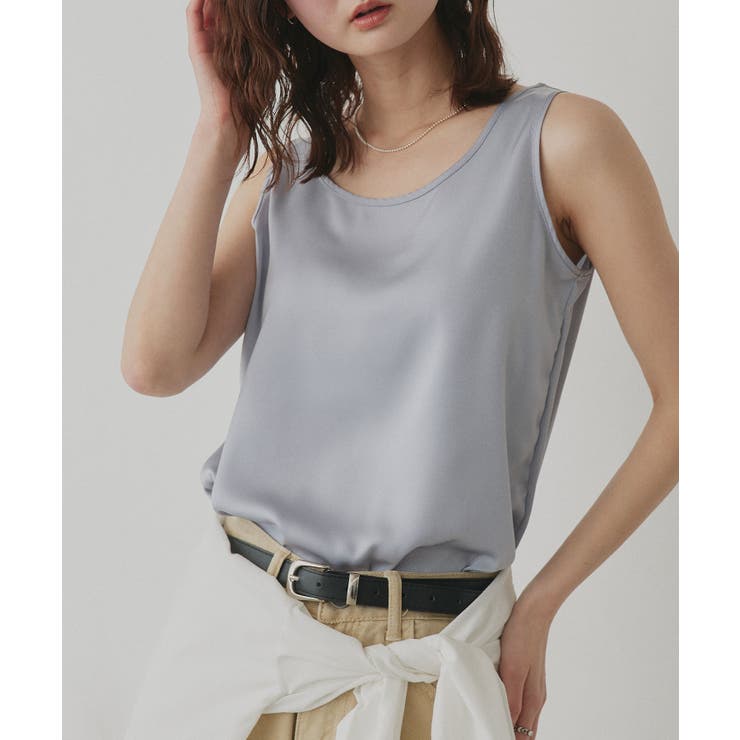 【2026SS新作】シルキーサテンクルーネックタンクトップ | ad thie | 詳細画像31 