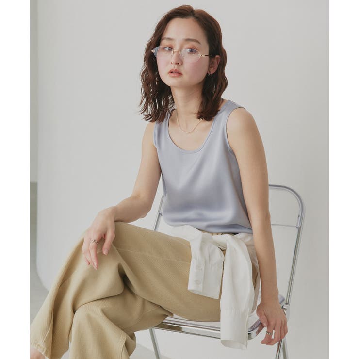 【2026SS新作】シルキーサテンクルーネックタンクトップ | ad thie | 詳細画像34 