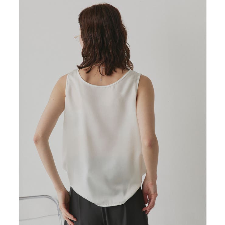 【2026SS新作】シルキーサテンクルーネックタンクトップ | ad thie | 詳細画像5 