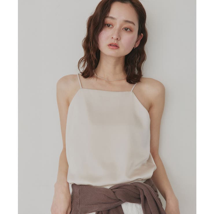 ベージュ | 【2026SS新作】シルキーサテンキャミソール | ad thie