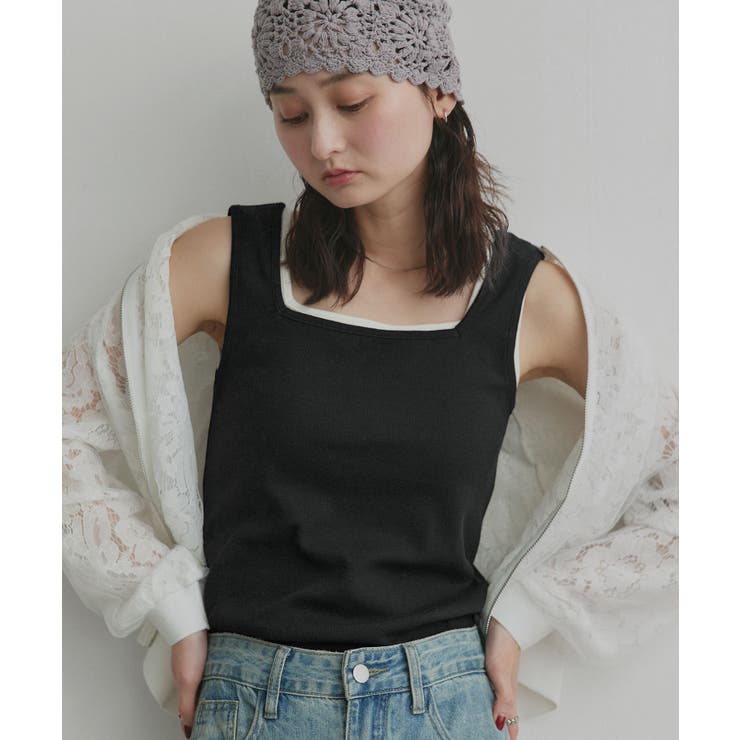 【2026SS新作】前後2wayリブタンクトップ | ad thie | 詳細画像4 