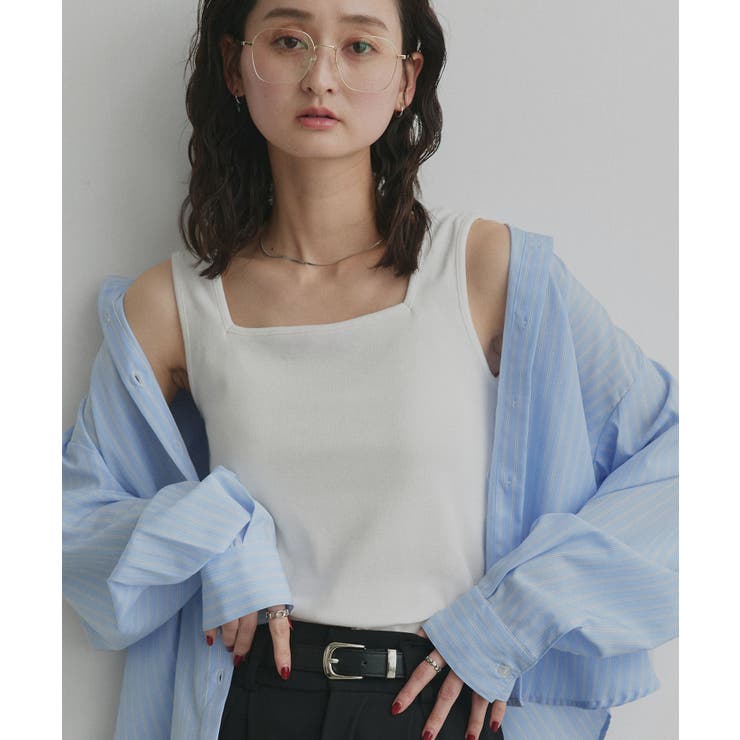 オフホワイト | 【2026SS新作】前後2wayリブタンクトップ | ad thie