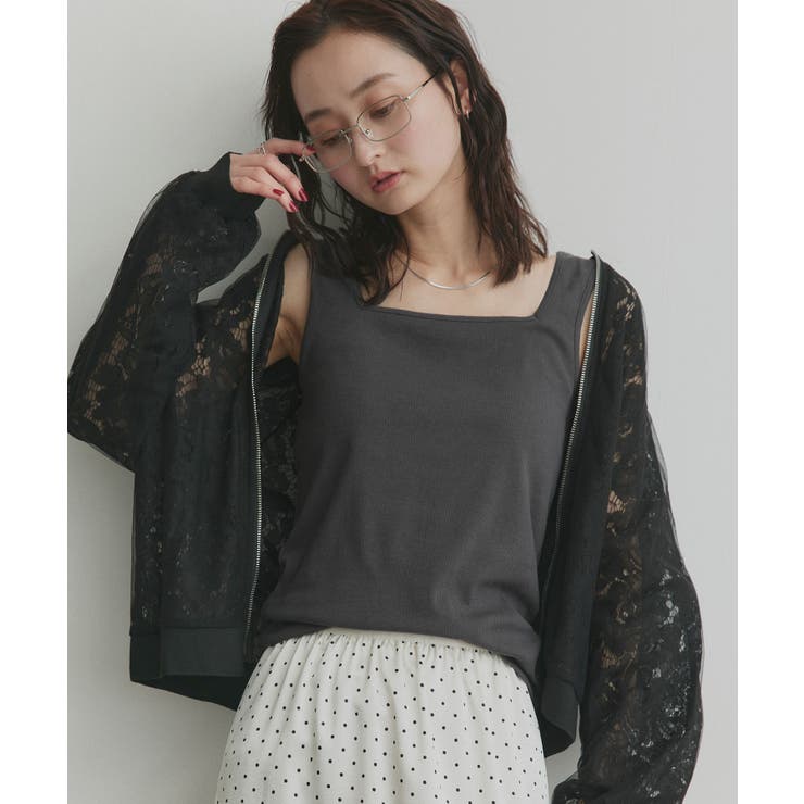 チャコール | 【2026SS新作】前後2wayリブタンクトップ | ad thie