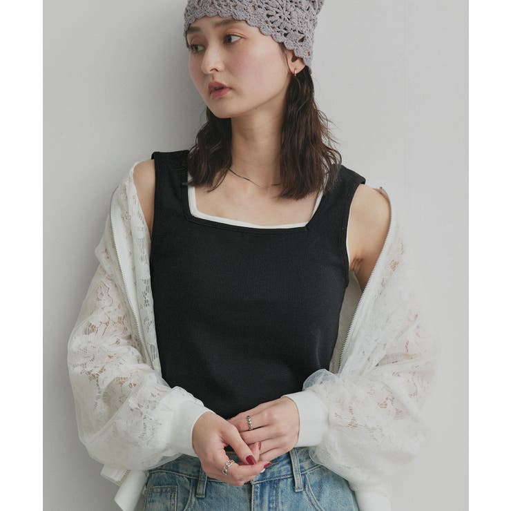 ブラック | 【2026SS新作】前後2wayリブタンクトップ | ad thie