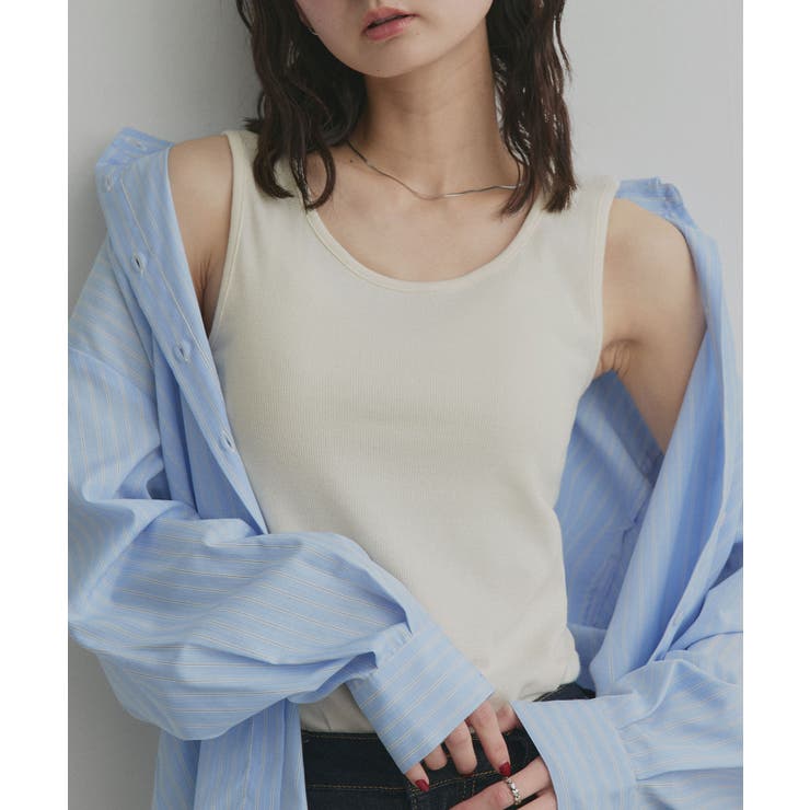 アイボリー | 【2026SS新作】前後2wayリブタンクトップ | ad thie