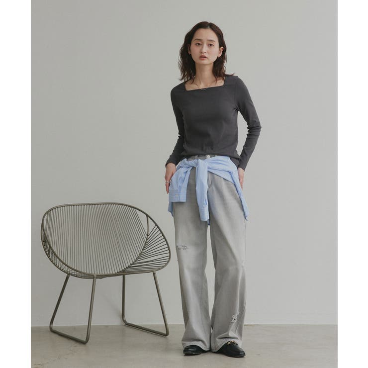 【2026SS新作】アソート ボートネック スクエアネック リブトップス | ad thie | 詳細画像14 