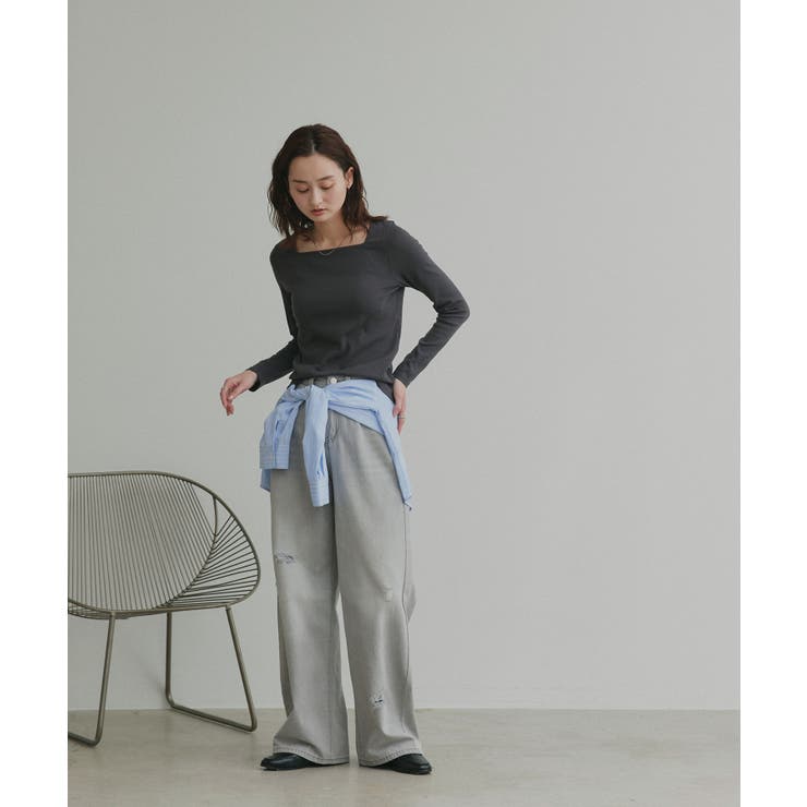 【2026SS新作】アソート ボートネック スクエアネック リブトップス | ad thie | 詳細画像15 