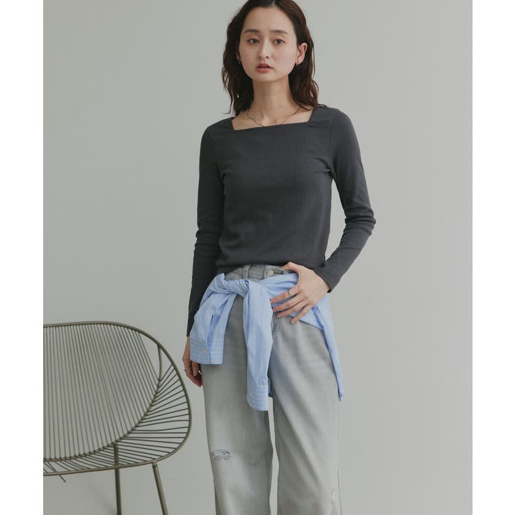 【2026SS新作】アソート ボートネック スクエアネック リブトップス | ad thie | 詳細画像18 