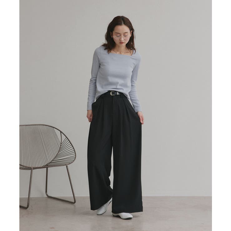 【2026SS新作】アソート ボートネック スクエアネック リブトップス | ad thie | 詳細画像28 