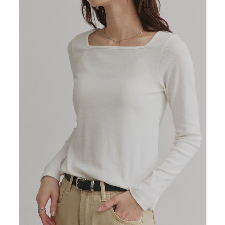 【2026SS新作】アソート ボートネック スクエアネック リブトップス | ad thie | 詳細画像4 