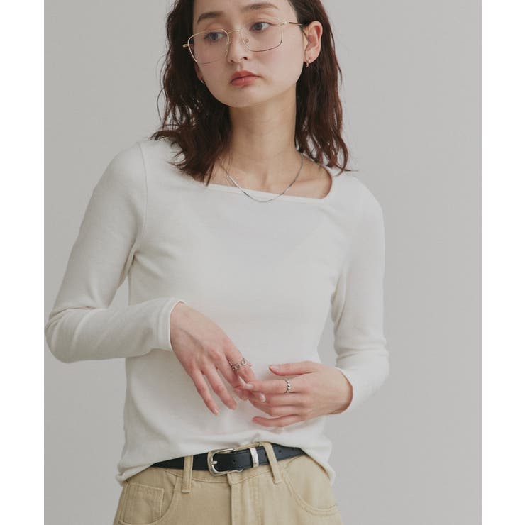 【2026SS新作】アソート ボートネック スクエアネック リブトップス | ad thie | 詳細画像6 