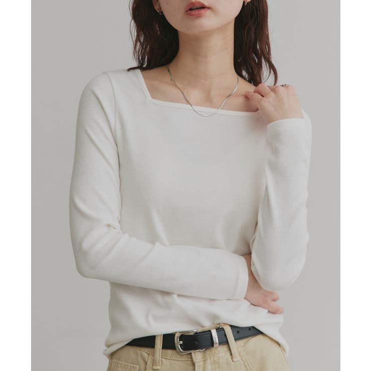 【2026SS新作】アソート ボートネック スクエアネック リブトップス | ad thie | 詳細画像7 