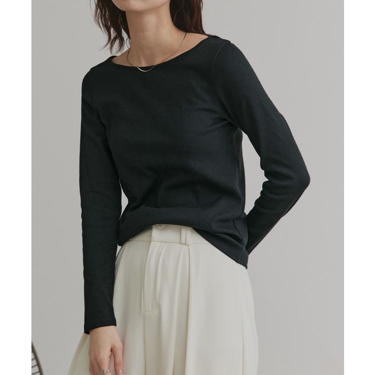 ブラック×ボートネック | 【2026SS新作】アソート ボートネック スクエアネック リブトップス | ad thie