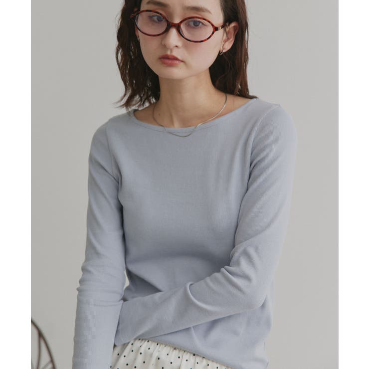 ライトブルー×ボートネック | 【2026SS新作】アソート ボートネック スクエアネック リブトップス | ad thie