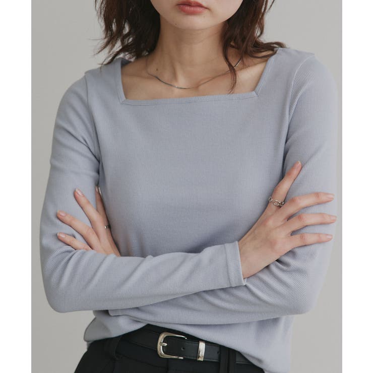 ライトブルー×スクエアネック | 【2026SS新作】アソート ボートネック スクエアネック リブトップス | ad thie