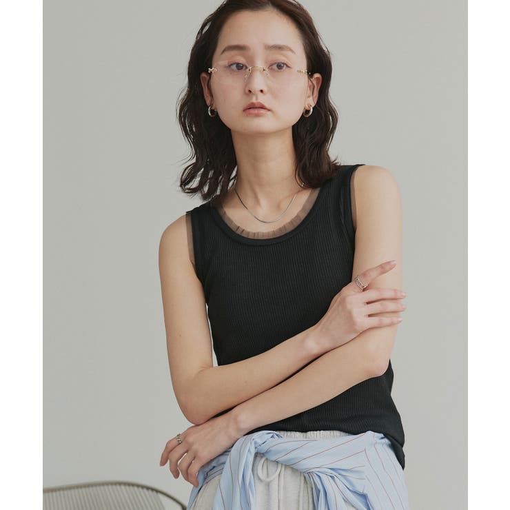 【2026SS新作】チュールリブタンクトップ | ad thie | 詳細画像12 