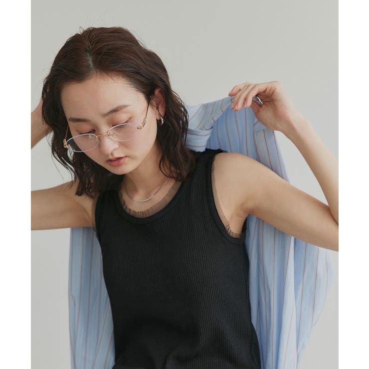 【2026SS新作】チュールリブタンクトップ | ad thie | 詳細画像16 