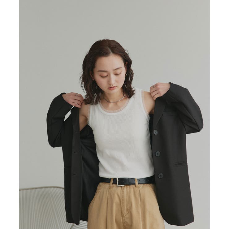 【2026SS新作】チュールリブタンクトップ | ad thie | 詳細画像4 