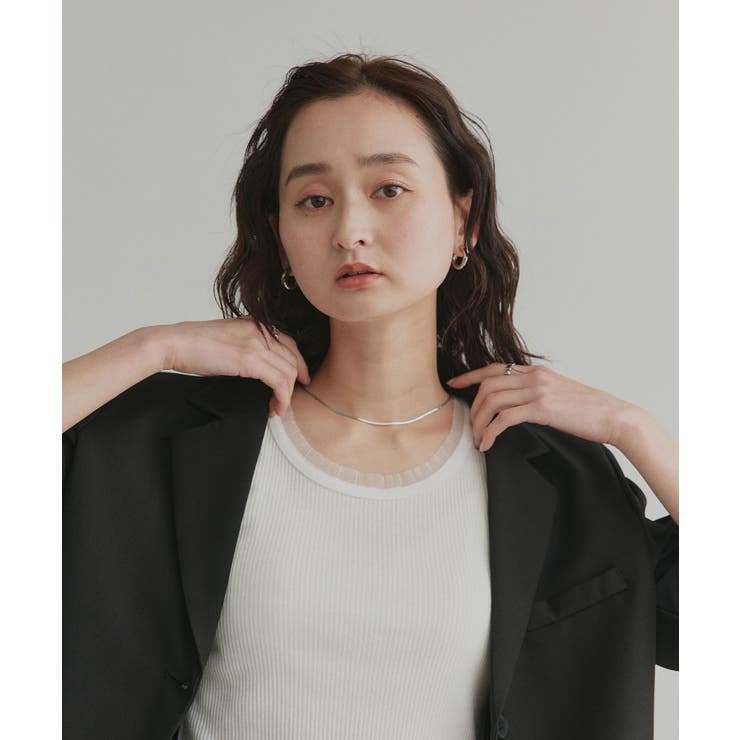 【2026SS新作】チュールリブタンクトップ | ad thie | 詳細画像5 