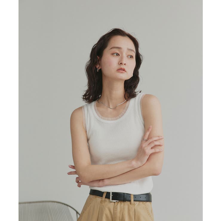 【2026SS新作】チュールリブタンクトップ | ad thie | 詳細画像6 