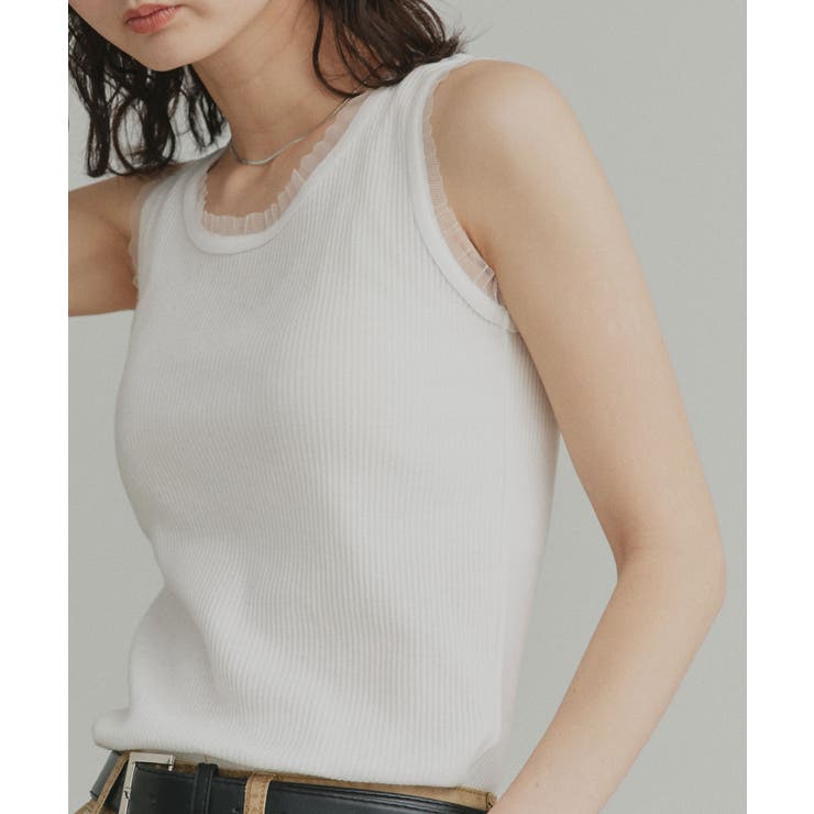 【2026SS新作】チュールリブタンクトップ | ad thie | 詳細画像7 