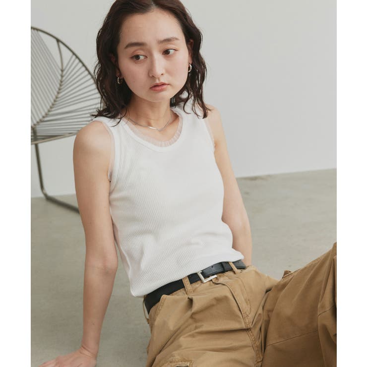 【2026SS新作】チュールリブタンクトップ | ad thie | 詳細画像9 