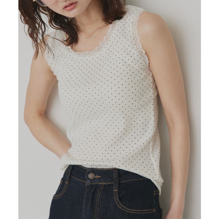 【2026SS新作】アソート クルーネックレースタンクトップ | ad thie | 詳細画像13 
