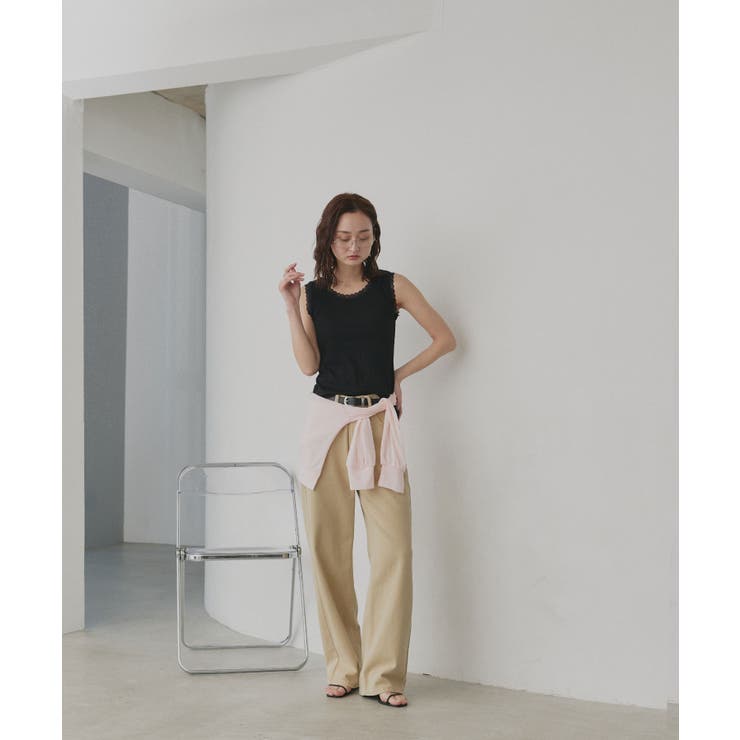 【2026SS新作】アソート クルーネックレースタンクトップ | ad thie | 詳細画像17 