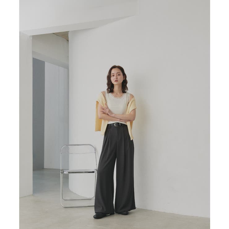 【2026SS新作】アソート クルーネックレースタンクトップ | ad thie | 詳細画像2 