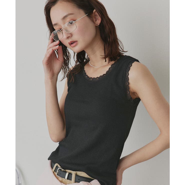 【2026SS新作】アソート クルーネックレースタンクトップ | ad thie | 詳細画像25 