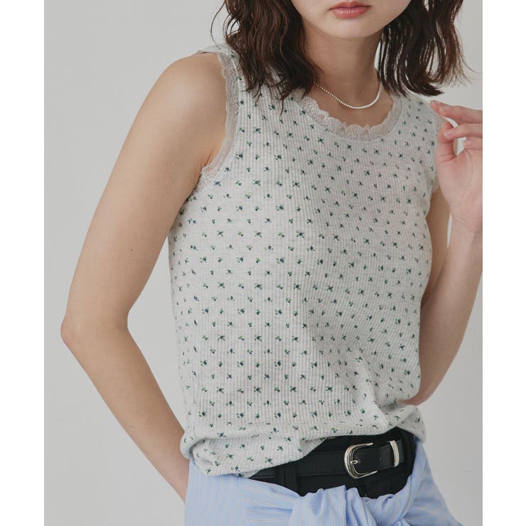 【2026SS新作】アソート クルーネックレースタンクトップ | ad thie | 詳細画像34 