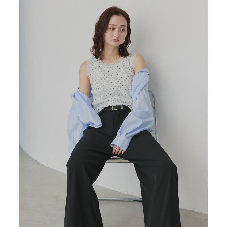 【2026SS新作】アソート クルーネックレースタンクトップ | ad thie | 詳細画像36 