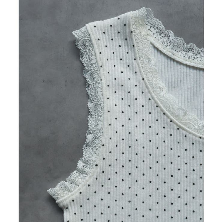 【2026SS新作】アソート クルーネックレースタンクトップ | ad thie | 詳細画像39 