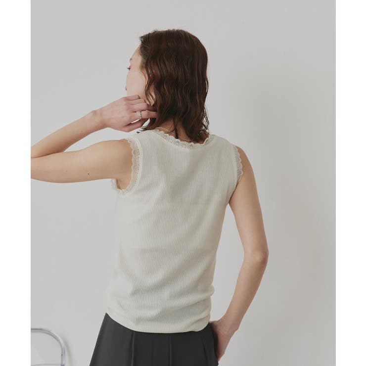 【2026SS新作】アソート クルーネックレースタンクトップ | ad thie | 詳細画像7 