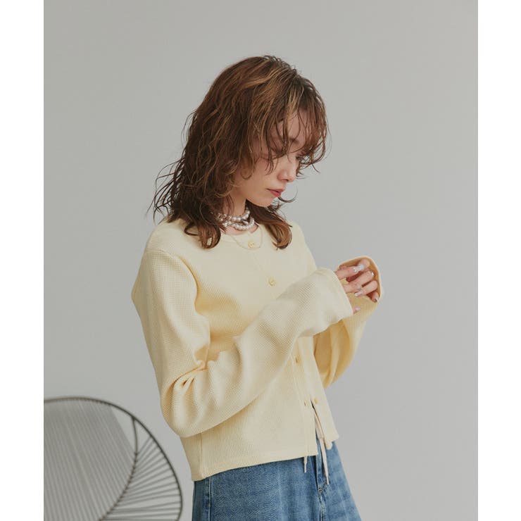 【2026SS新作】ワッフルコンパクトカーディガン | ad thie | 詳細画像46 