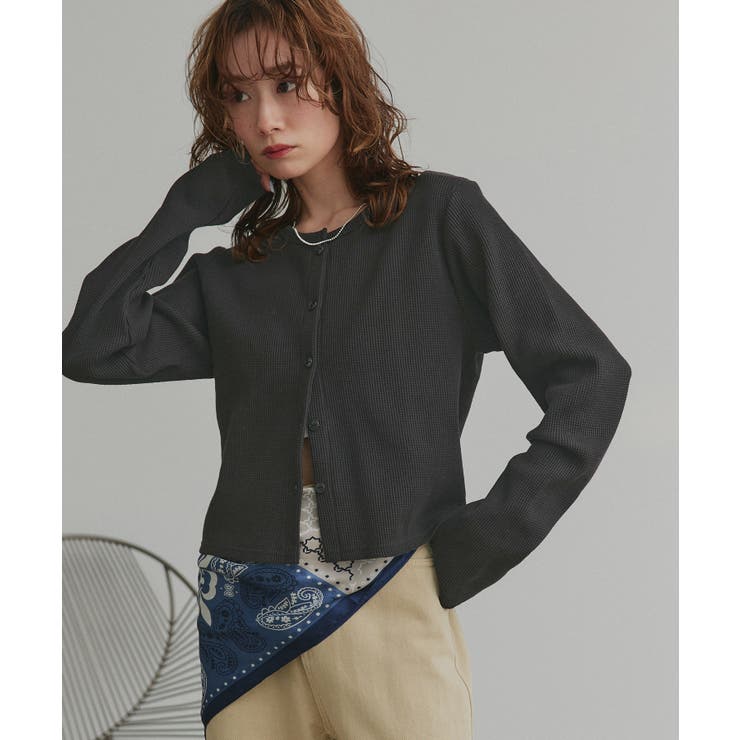 【2026SS新作】ワッフルコンパクトカーディガン | ad thie | 詳細画像5 