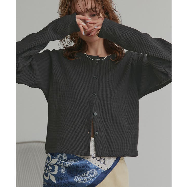 【2026SS新作】ワッフルコンパクトカーディガン | ad thie | 詳細画像6 