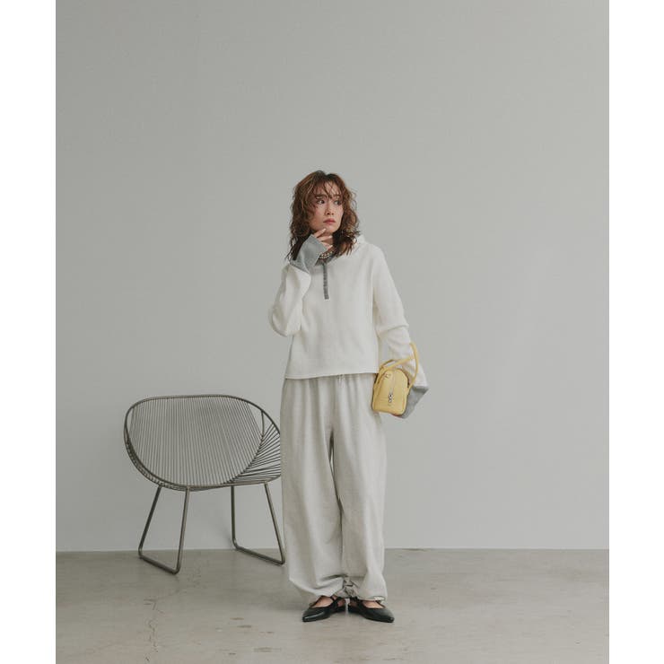 【2026SS新作】バイカラーワッフルパーカー | ad thie | 詳細画像20 