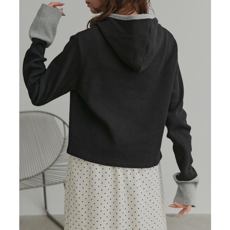 【2026SS新作】バイカラーワッフルパーカー | ad thie | 詳細画像31 