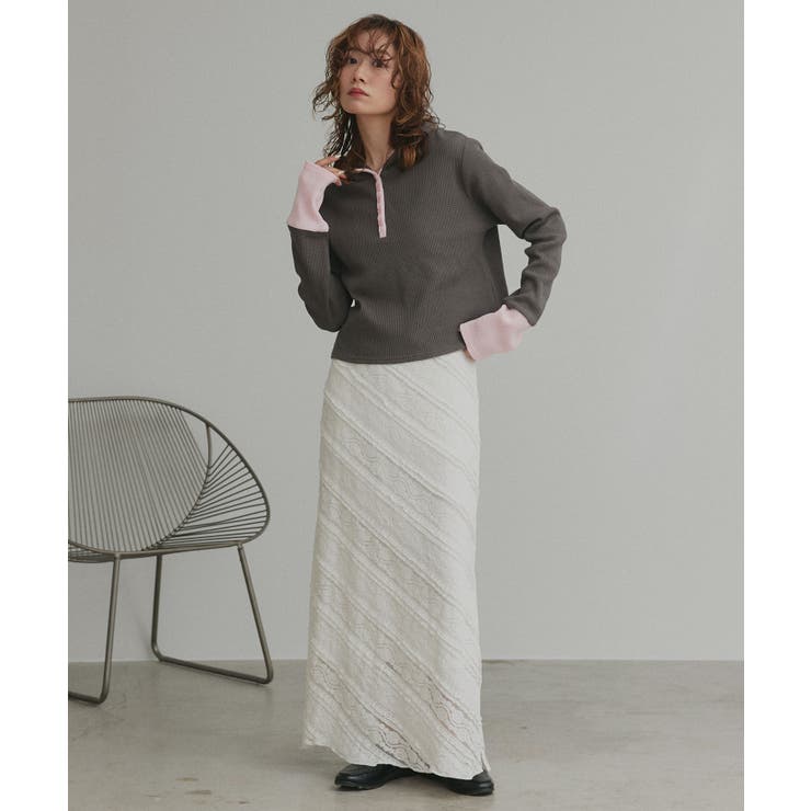 【2026SS新作】バイカラーワッフルパーカー | ad thie | 詳細画像42 